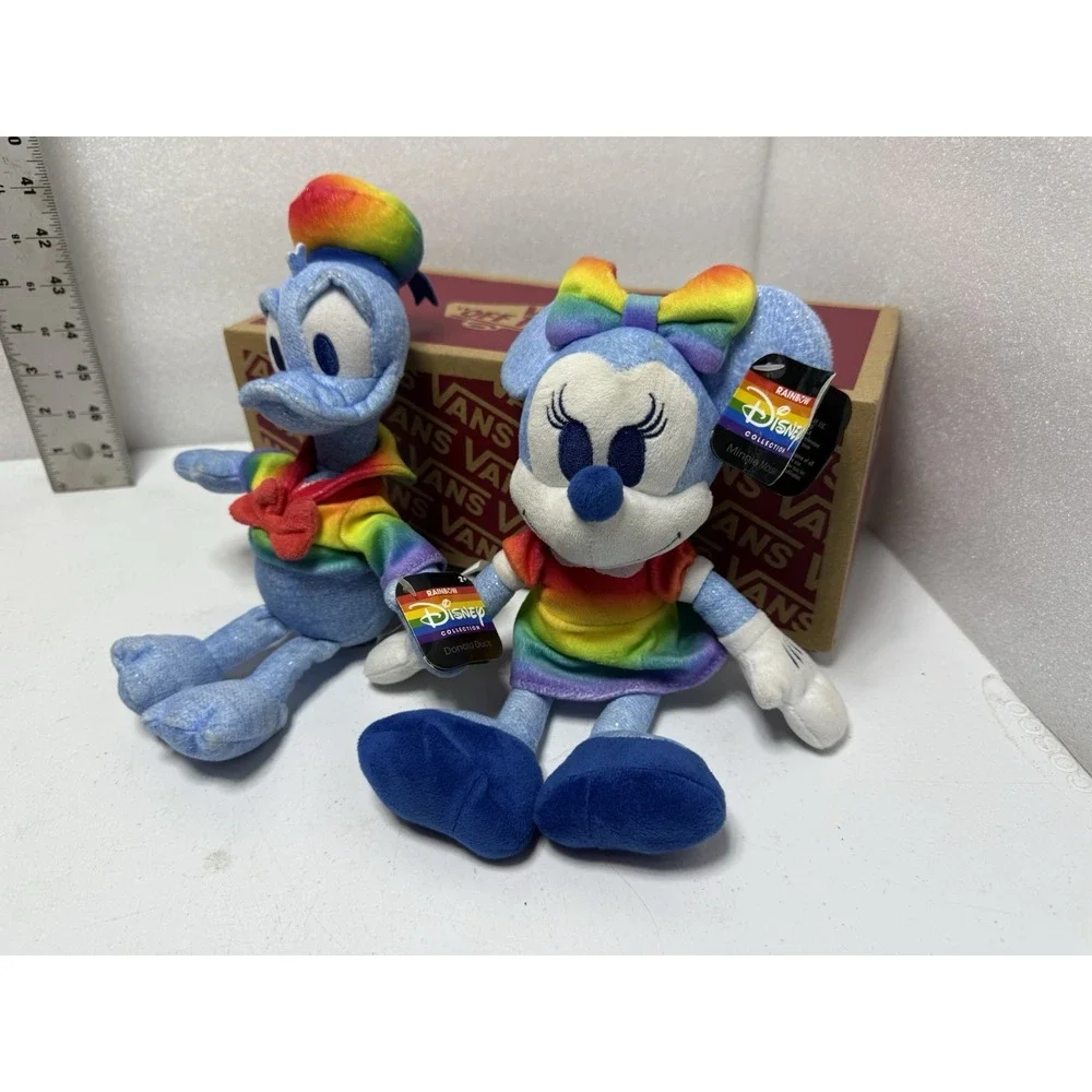 Lot 2 Disney Rainbow Pride Plush 2022 Minnie Mouse Donald‎ Duck W/ Tags